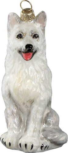 The Pet Set Blown Glass European Dog Ornament By Joy To The World Collectibles – White German Shepherd