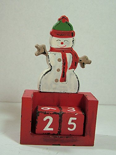 New 5″ Wood Mini Snowman Countdown Advent Calendar Holiday Figurine Dice