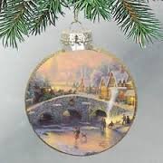 Thomas Kinkade Satin Ball Glass Ornament – Spirit of Christmas