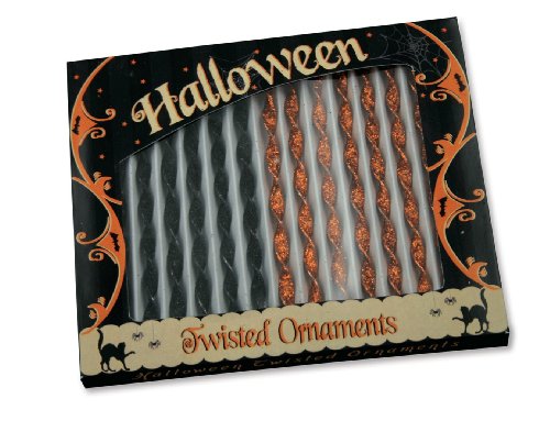 HALLOWEEN Glittered Twist ICICLES Ornaments Box of 16 Bethany Lowe NEW