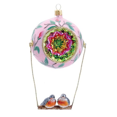 David Strand Kurt Adler Glass Two Turtle Doves Ornament, 6.7-Inch