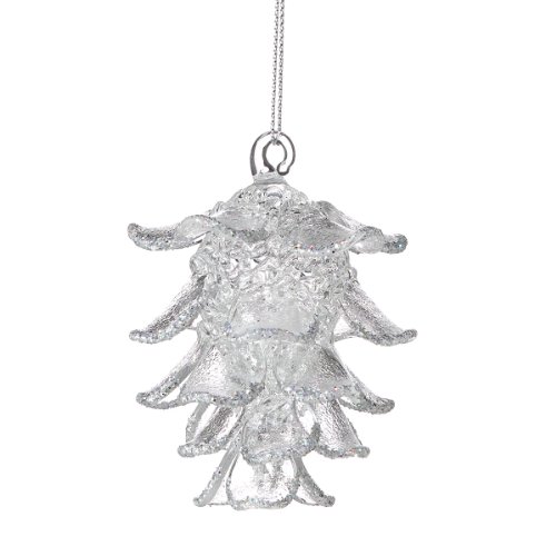 Department 56 Winter White Clear Pinecone Ornament, 2.75-Inch