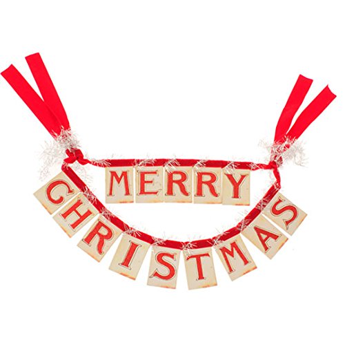 RAZ Imports – 14″ “Merry Christmas” Banner Ornament