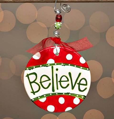 Believe with Polka Dots Flat Ornament