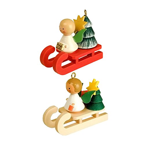 10-0072 – Christian Ulbricht Ornament – Angel on Sleigh – 1.75″”H x .75″”W x 2″”D