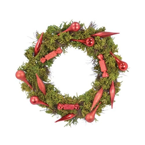Fantastic Craft Decorative Indoor X’mas Moss Wreath, 22-Inch, Red