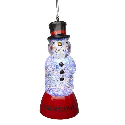 St. Nicholas Square Lighted Snowman Ornament Grandma