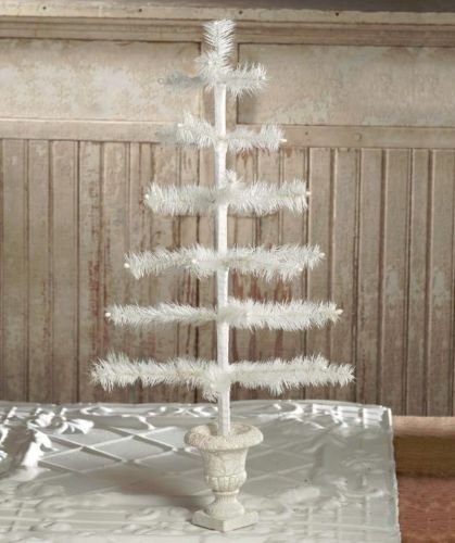 Bethany Lowe Christmas – 26″ Ivory Feather Tree In Urn – LG4515