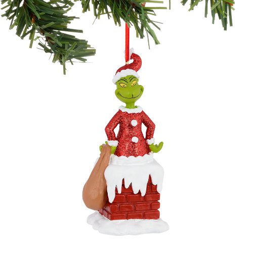 Department 56 Grinch Grinch in Chimney Ornament, 4.875-Inch