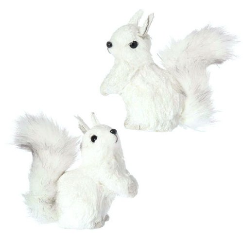 RAZ Imports – Christmas Ornament – White Squirrels 5″ – Set of 2