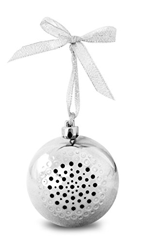 Life Made Tree Tunes Christmas Ornament Bluetooth Speaker for Smartphones – Retail Packaging – Silver