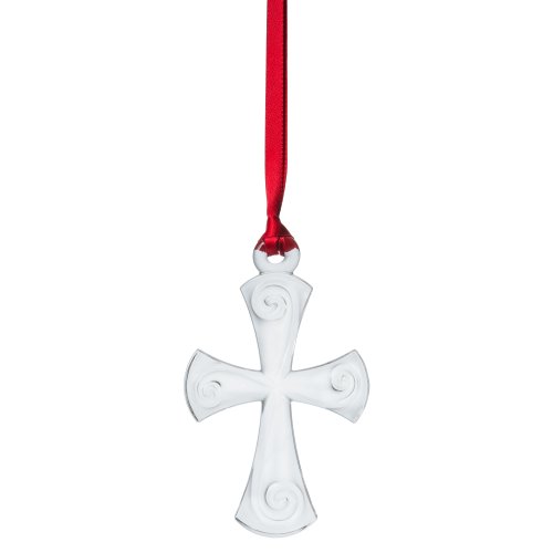 Orrefors Holly Days Cross Ornament