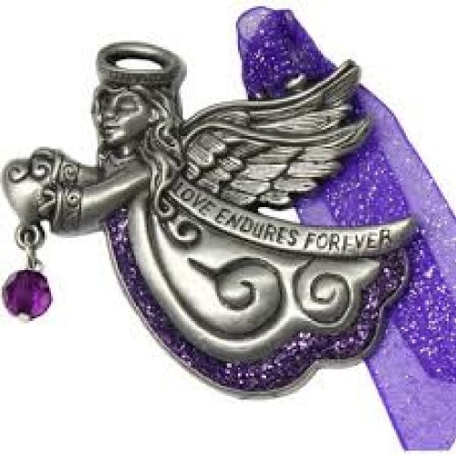 Angelic Colors of Faith “His Love Endures Forever” Pewter Ornament with Swarovski Crystals