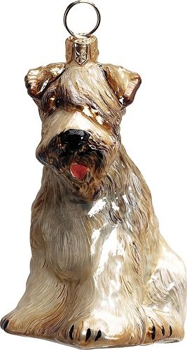 Joy to the World Collectibles European Blown Glass Pet Ornament, Soft Coated Wheaten Terrier