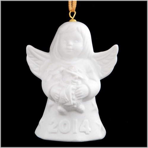 2014 Goebel Annual Dated Angel Bell Ornament White Bisque 39th Edition