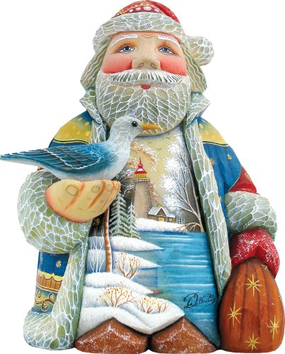 G. Debrekht Old World Harbor Light Sant a Figurine, 5-Inch Tall, Limited Edition of 600, Hand-Painted