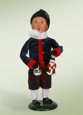 Boy with Glass Ornaments Figurine