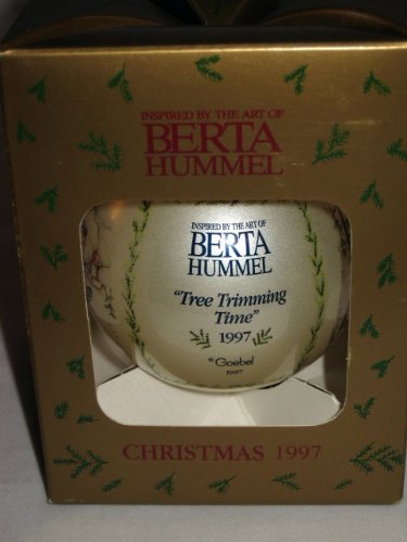 Goebel Berta Hummel Tree Trimming Time 1997 Christmas Glass Ball Ornament