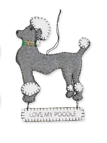 Mud Pie Felt “I Love My…” Dog Ornaments (Poodle)