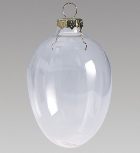 Clear Glass Egg Ornaments: 50mm
