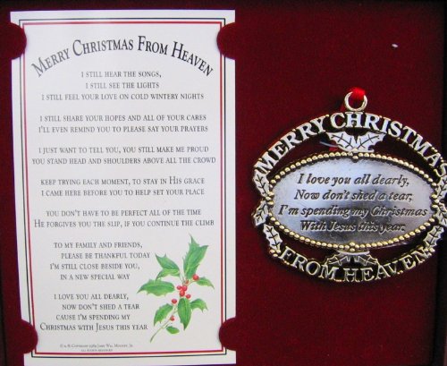 Mooney Gold Merry Christmas from Heaven Ornament & Bookmark – MOONE02-MTC
