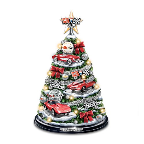 Corvette Tabletop Christmas Tree: Oh What Fun It Is To Drive by The Bradford Exchange