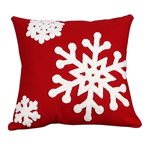 Vonfon Christmas Snowflake Embroidery Sofa Cushion Pillow