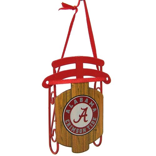 Alabama Crimson Tide Official NCAA 3.5″ Metal Sled Christmas Ornament by Topperscot