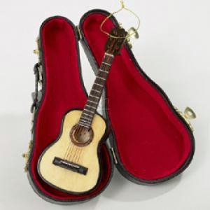 Kurt Adler 5.52″ Wood Pearlized Guitar Ornament