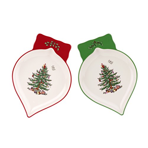 Spode Christmas Tree Ornament Dishes, Set of 2