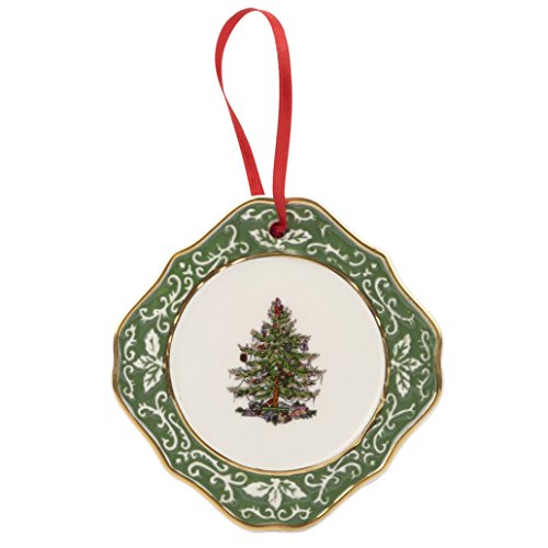 Spode Christmas Tree Ornament, Embossed Gold