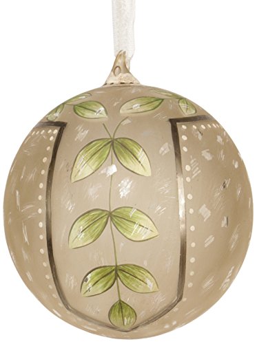 Sage & Co. XAO17162CR Hand Painted Glass Ball Ornament, 4.75-Inch