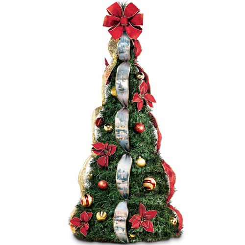 Thomas Kinkade Holiday Classics Fully Decorated 4-ft Pre-Lit Pull-Up Christmas Tree by The Bradford Exchange