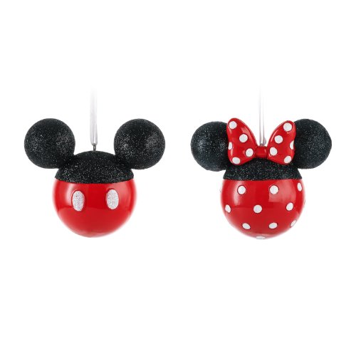 Hallmark Disney Mickey and Minnie Mouse Silhouettes Christmas Ornaments, Set of 2