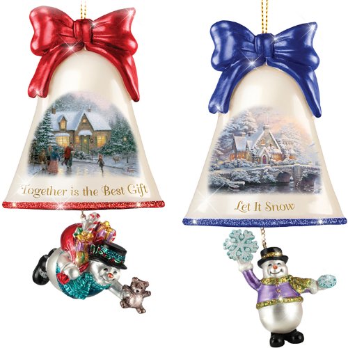 Christmas Ornaments: Thomas Kinkade Ringing In The Holidays Ornament Set: Set 9 by The Bradford Exchange