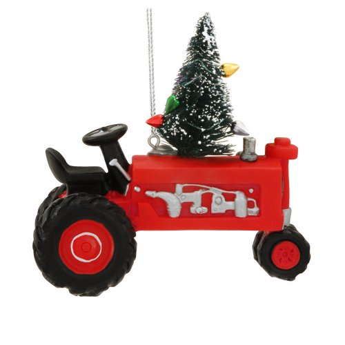 Midwest Red Tractor with Tree and Lights Ornament 639580