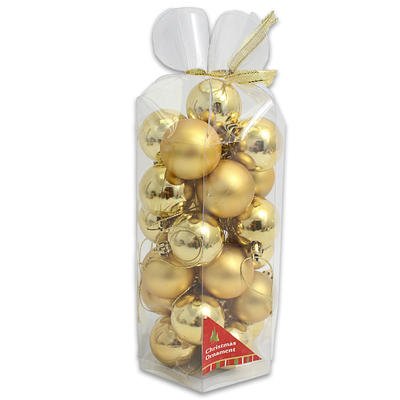 1.5″ Small Gold Christmas Ball Ornament, Sold Per Pack of 25