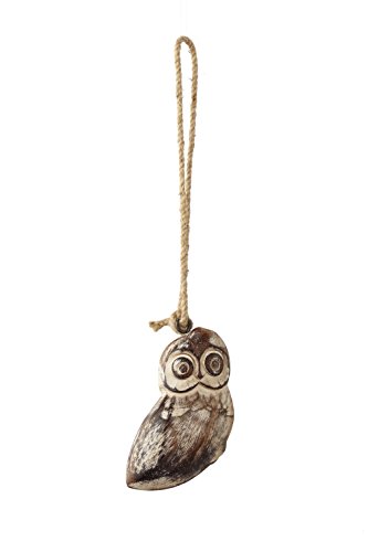 Sage & Co. XAO16568WH 4″ Carved Wood Owl Ornament