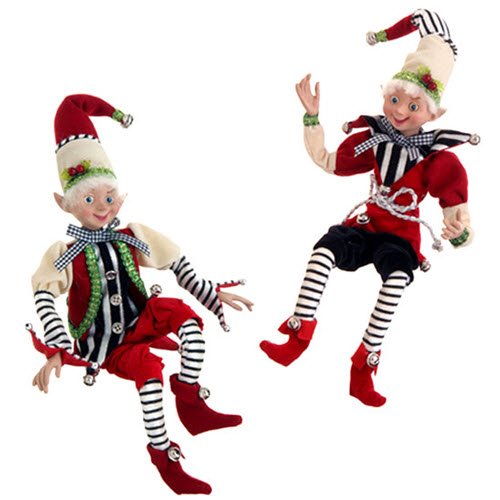 RAZ Imports 16″ Posable Elf Ornament Set of 2 Home For Christmas 3402800