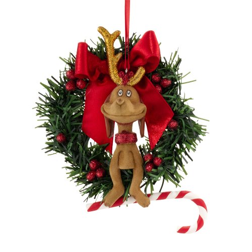 Department 56 Grinch Max Sisal Wreath Ornament, 4.5-Inch