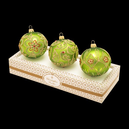 Hand Painted Ornaments by Christopher Radko-Spring Green