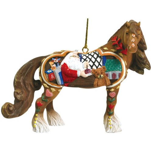 Westland Giftware Horse of a Different Color Ornament Figurine, 2.5-Inch, Santa’s Workshop Clydesdale