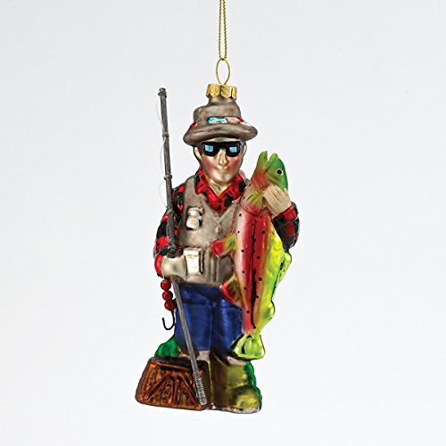 Glass Fisherman Hanging Ornament