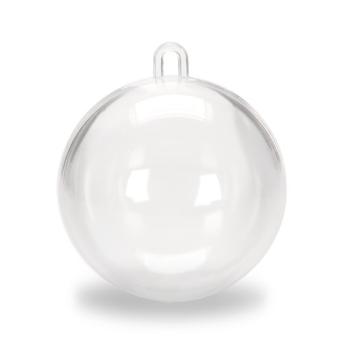 Clear Plastic Acrylic Fillable Ball Ornament 80mm – Pack of 12