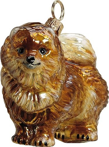 Joy to the World Collectibles European Blown Glass Pet Ornament, Pomeranian
