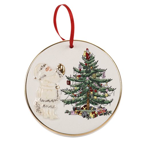 Spode Christmas Tree Santa Ornament, Gold