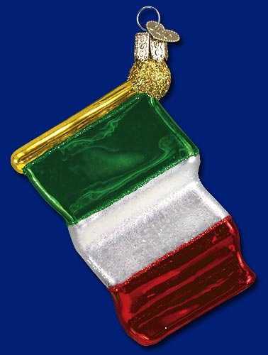 Old World Christmas Italian Italy Flag Glass Ornament