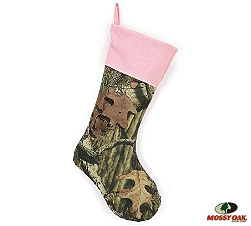 Mossy Oak 20″ Camouflage Christmas Stocking with Pink Trim for Holiday Decoration