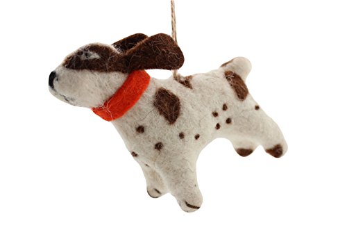 Cody Foster Feastive Felt Dog Shaped Ornament – Brown and White Dog