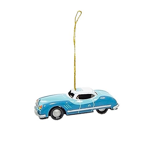 Alexander Taron Home Decoration Collectible Tin Ornament – Blue Car – .75″H x 1.25″W x 3.25″D